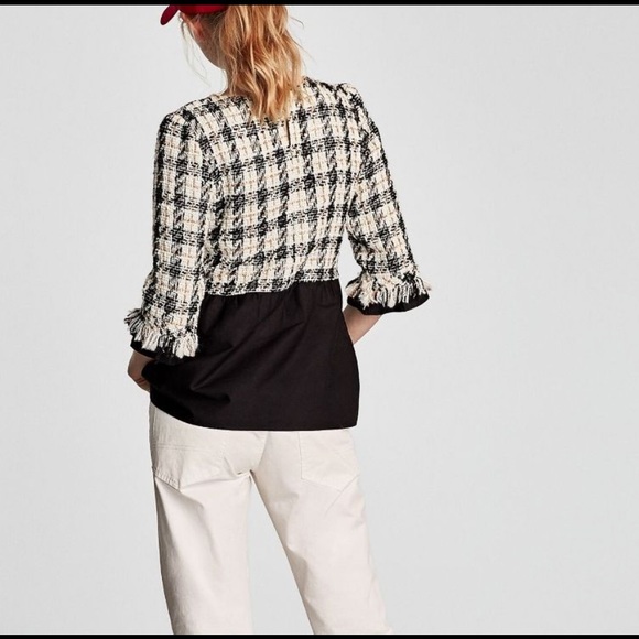 Zara Tweed peplum top - Picture 6 of 6